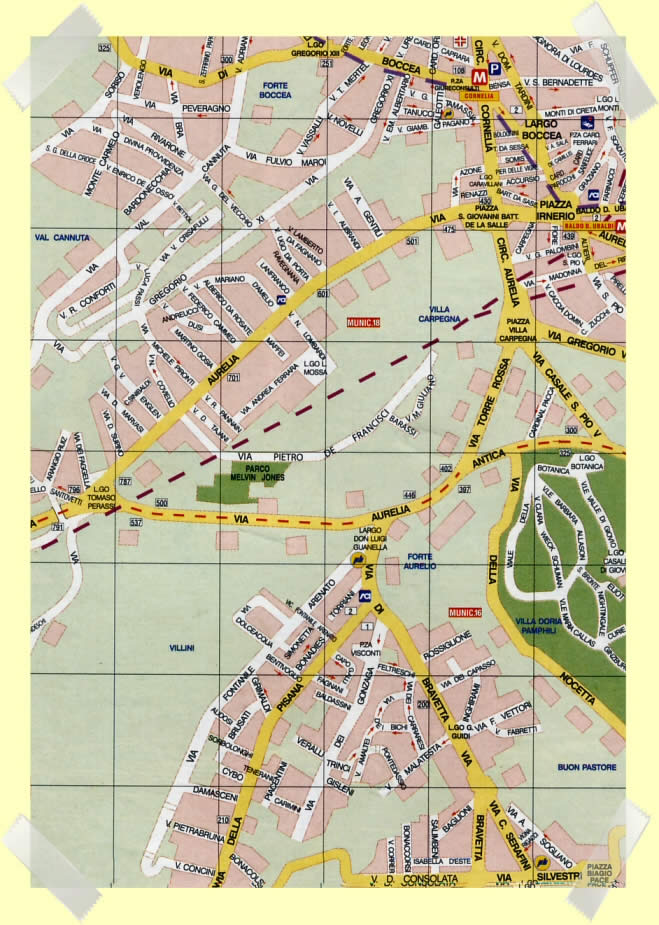 mapa roma zona aurelia