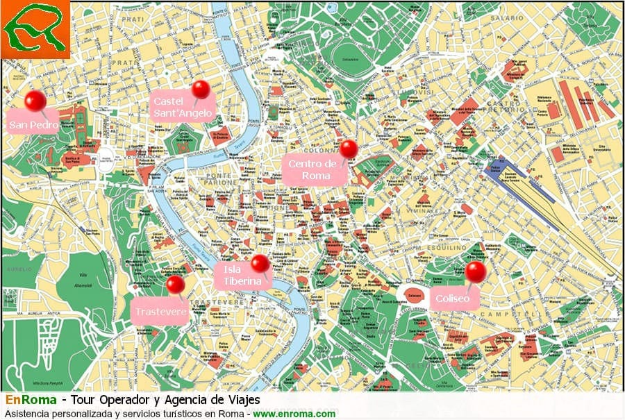 mapa de la ciudad de roma Mapa de Roma, los mejores mapas del centro ciudad   Guía En Roma